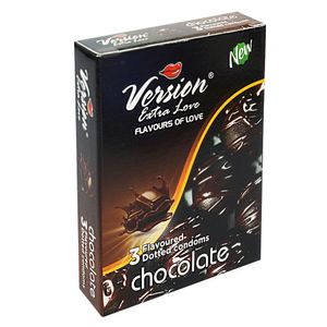 Version Extra Love Dotted Chocolate Flavoured Condom - 3Pcs Pack